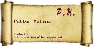 Petter Melina névjegykártya